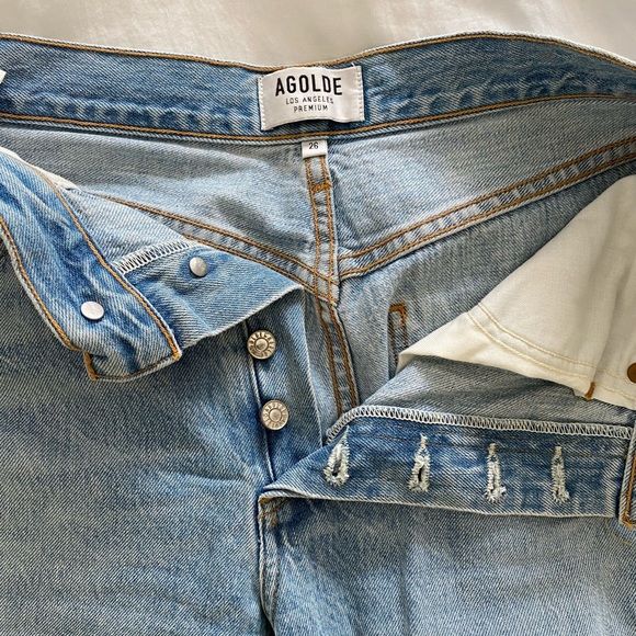 Agolde Riley distressed crop jeans size 26 - Picture 4 of 4